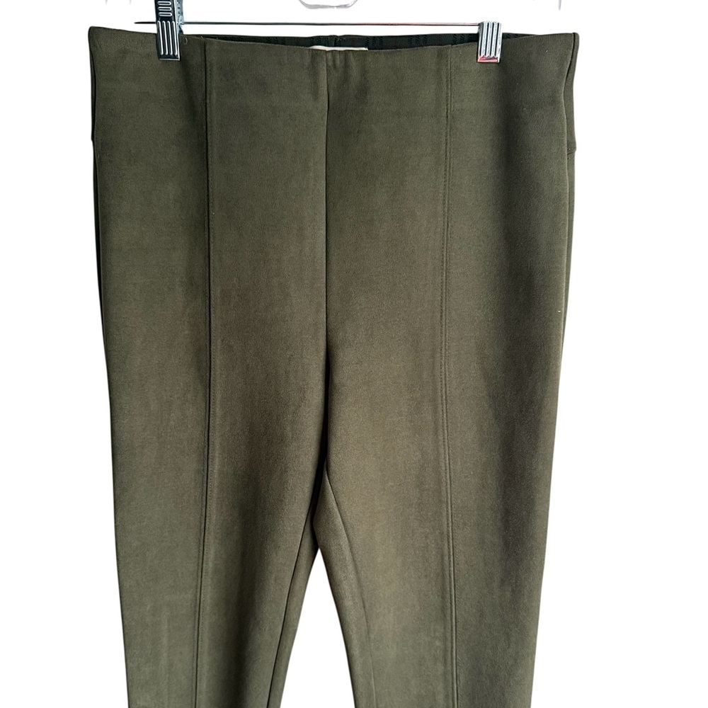 Anthropologie High Rise Elastic Waist Green Pull On Ankle Zip Leggings 30T NWOT - Picture 7 of 16
